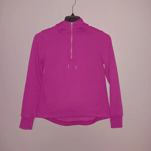 Athleta women's pullover quarter zipper hoodie size XXS pink cozy karma